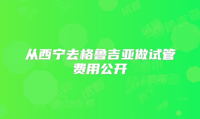 从西宁去格鲁吉亚做试管费用公开