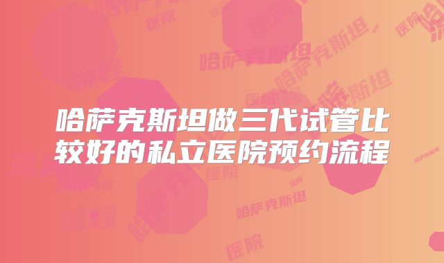 哈萨克斯坦做三代试管比较好的私立医院预约流程