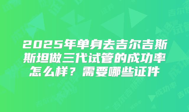 2025年单身去吉尔吉斯斯坦做三代试管的成功率怎么样?需要哪些证件
