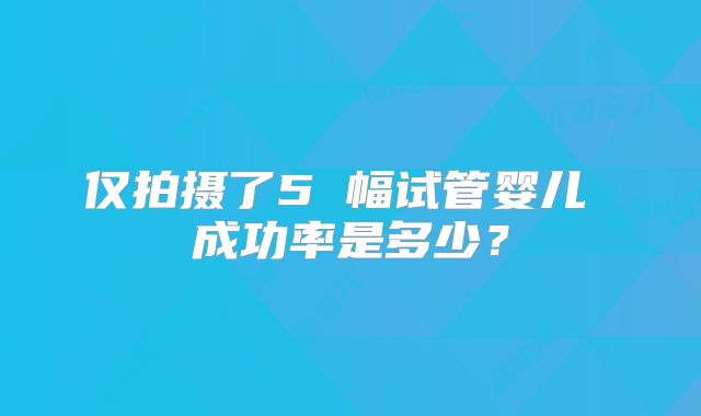 仅拍摄了5 幅试管婴儿 成功率是多少？