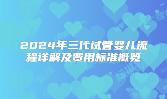 2024年三代试管婴儿流程详解及费用标准概览