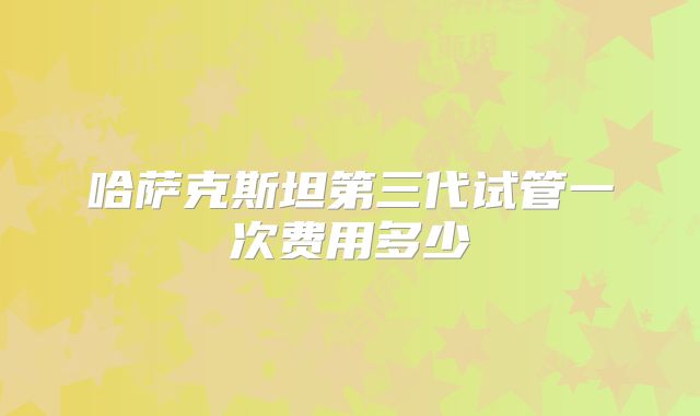 哈萨克斯坦第三代试管一次费用多少