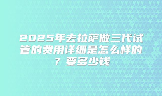 2025年去拉萨做三代试管的费用详细是怎么样的?要多少钱