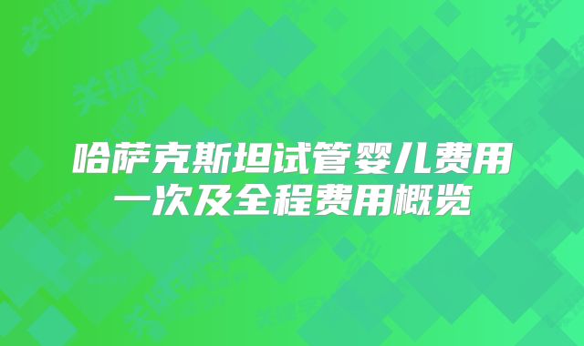 哈萨克斯坦试管婴儿费用一次及全程费用概览