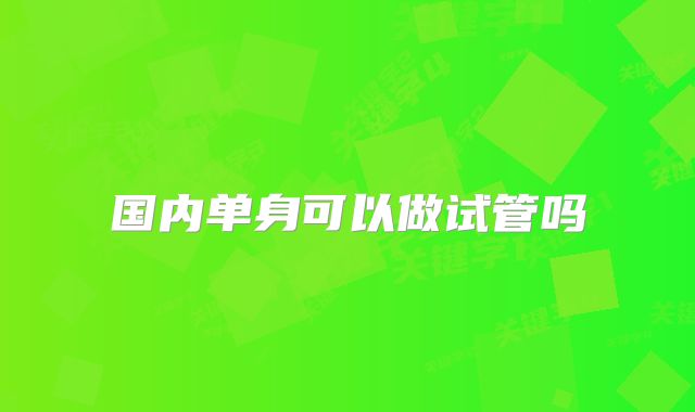 国内单身可以做试管吗