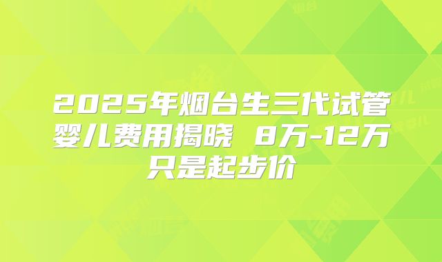 2025年烟台生三代试管婴儿费用揭晓 8万-12万只是起步价