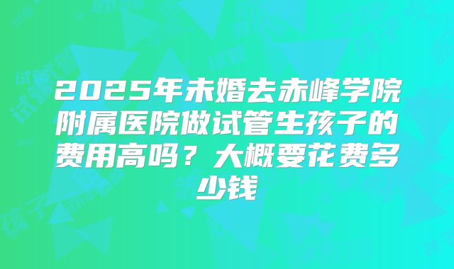 2025年未婚去赤峰学院附属医院做试管生孩子的费用高吗?大概要花费多少钱