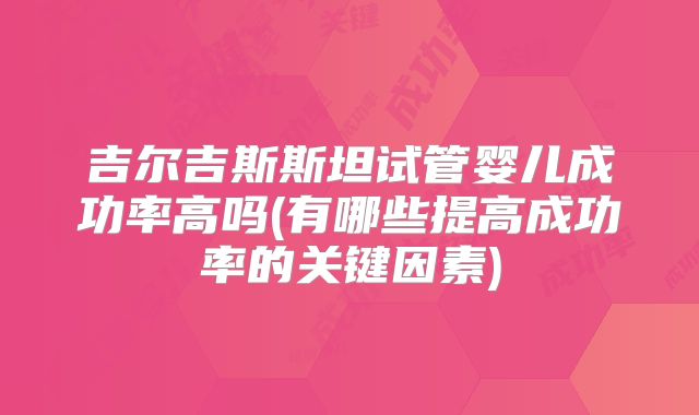 吉尔吉斯斯坦试管婴儿成功率高吗(有哪些提高成功率的关键因素)