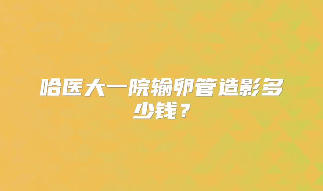 哈医大一院输卵管造影多少钱？