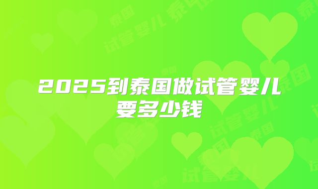 2025到泰国做试管婴儿要多少钱