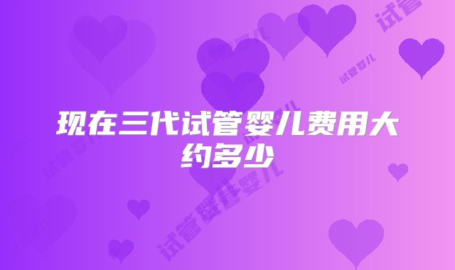 现在三代试管婴儿费用大约多少