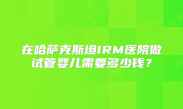 在哈萨克斯坦IRM医院做试管婴儿需要多少钱？