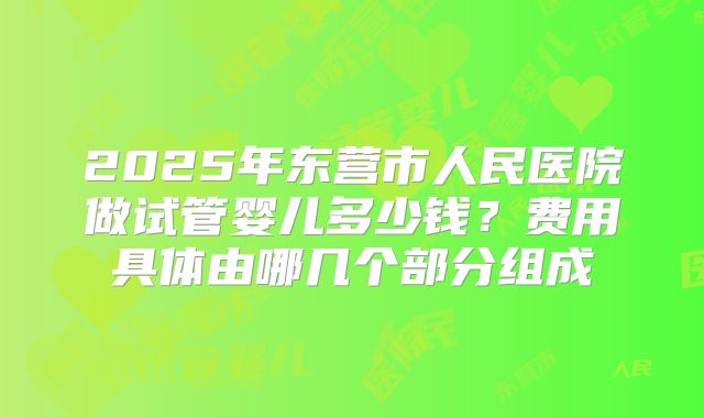 2025年东营市人民医院做试管婴儿多少钱?费用具体由哪几个部分组成