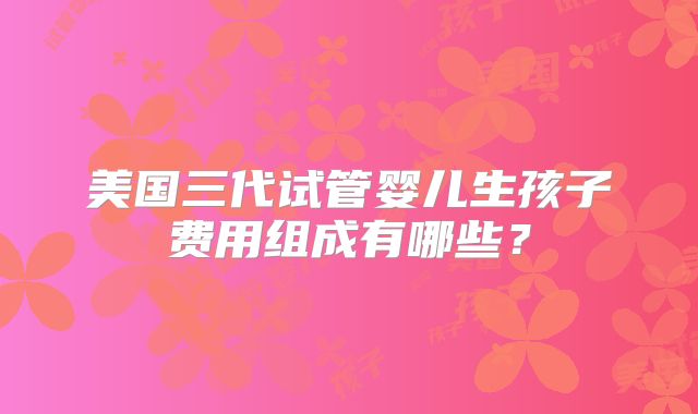 美国三代试管婴儿生孩子费用组成有哪些？