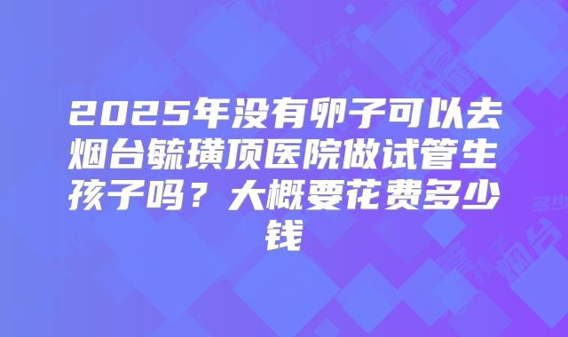 2025年没有卵子可以去烟台毓璜顶医院做试管生孩子吗?大概要花费多少钱