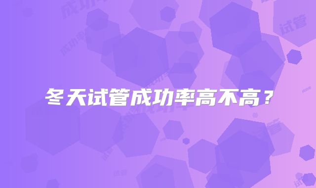 冬天试管成功率高不高?