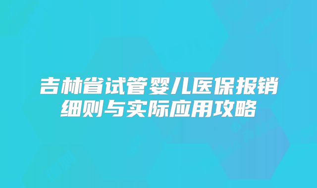 吉林省试管婴儿医保报销细则与实际应用攻略