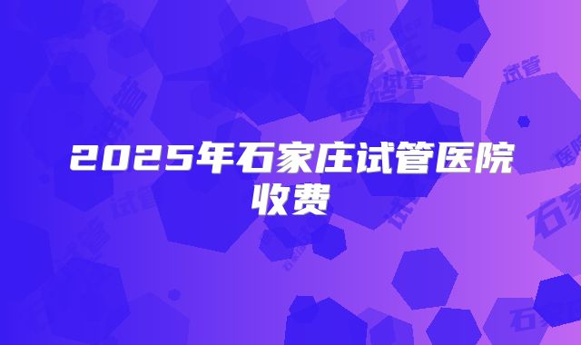 2025年石家庄试管医院收费