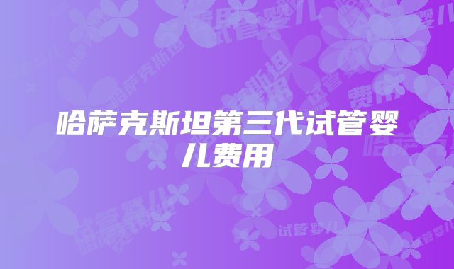 哈萨克斯坦第三代试管婴儿费用