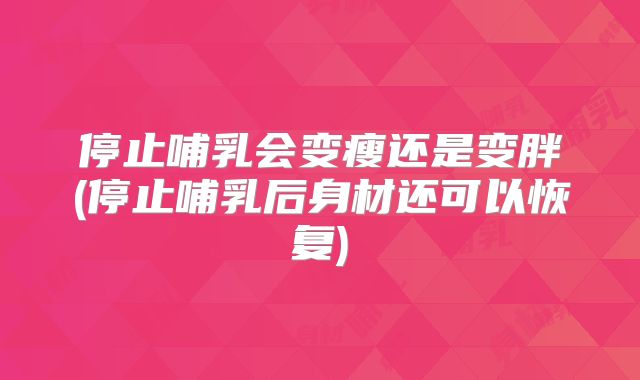 停止哺乳会变瘦还是变胖(停止哺乳后身材还可以恢复)