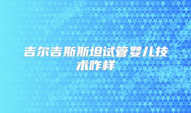 吉尔吉斯斯坦试管婴儿技术咋样