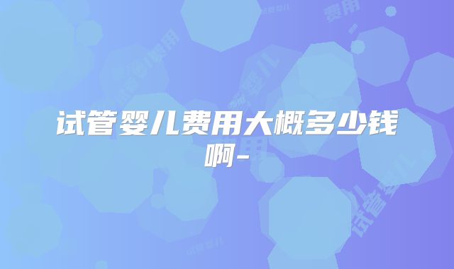 试管婴儿费用大概多少钱啊-