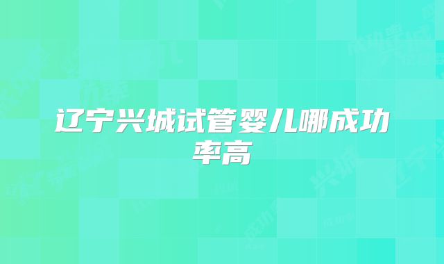 辽宁兴城试管婴儿哪成功率高