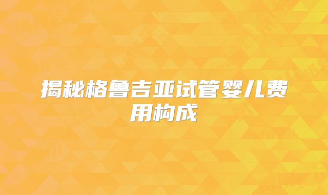 揭秘格鲁吉亚试管婴儿费用构成
