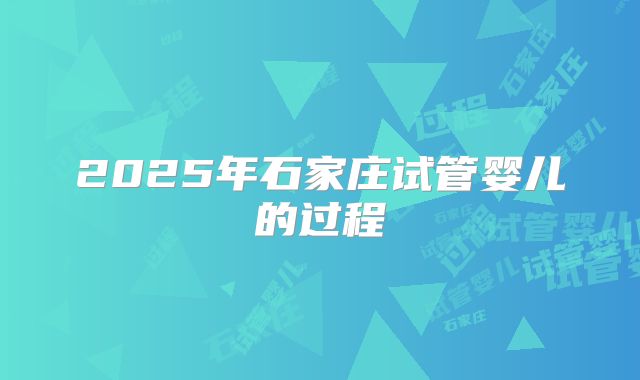 2025年石家庄试管婴儿的过程