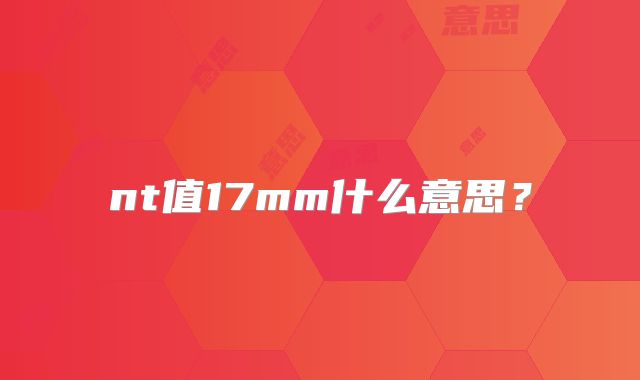 nt值17mm什么意思？