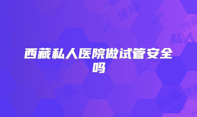 西藏私人医院做试管安全吗
