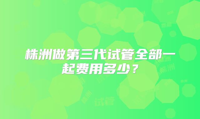 株洲做第三代试管全部一起费用多少？