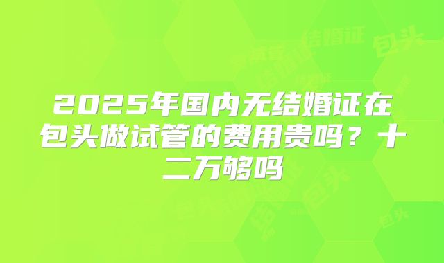 2025年国内无结婚证在包头做试管的费用贵吗?十二万够吗