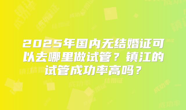 2025年国内无结婚证可以去哪里做试管?镇江的试管成功率高吗?