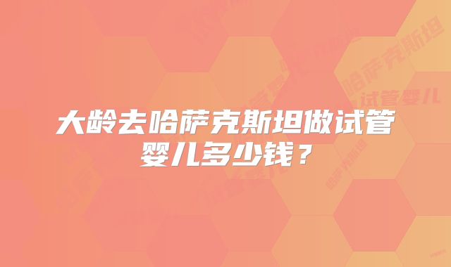大龄去哈萨克斯坦做试管婴儿多少钱？