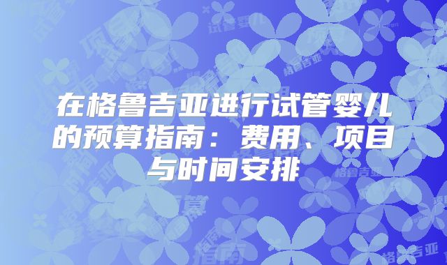 在格鲁吉亚进行试管婴儿的预算指南：费用、项目与时间安排