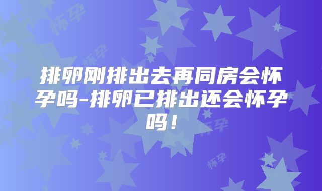 排卵刚排出去再同房会怀孕吗-排卵已排出还会怀孕吗!