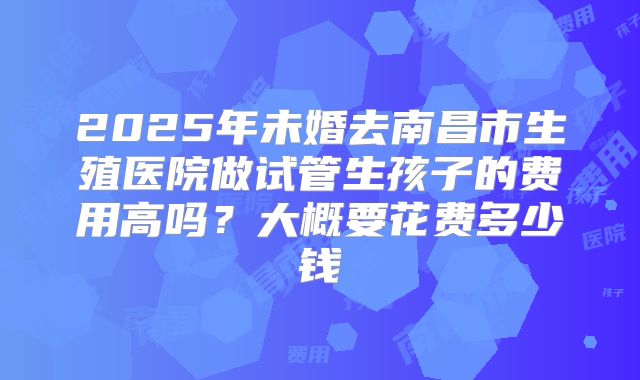 2025年未婚去南昌市生殖医院做试管生孩子的费用高吗？大概要花费多少钱