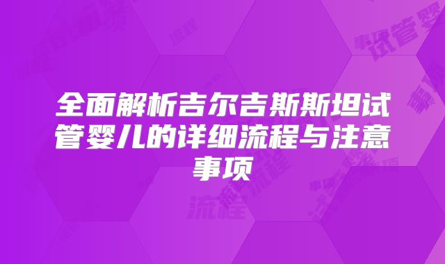 全面解析吉尔吉斯斯坦试管婴儿的详细流程与注意事项