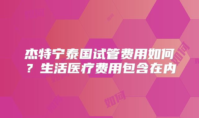 杰特宁泰国试管费用如何？生活医疗费用包含在内
