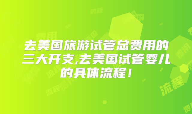去美国旅游试管总费用的三大开支,去美国试管婴儿的具体流程！