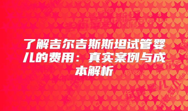 了解吉尔吉斯斯坦试管婴儿的费用:真实案例与成本解析
