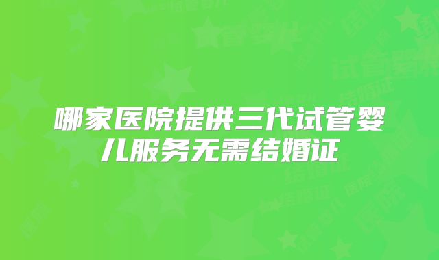 哪家医院提供三代试管婴儿服务无需结婚证