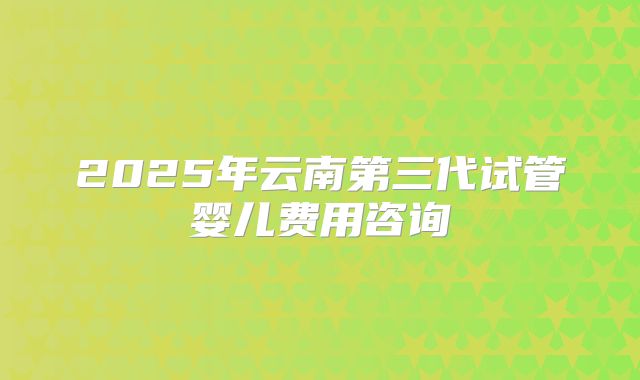 2025年云南第三代试管婴儿费用咨询