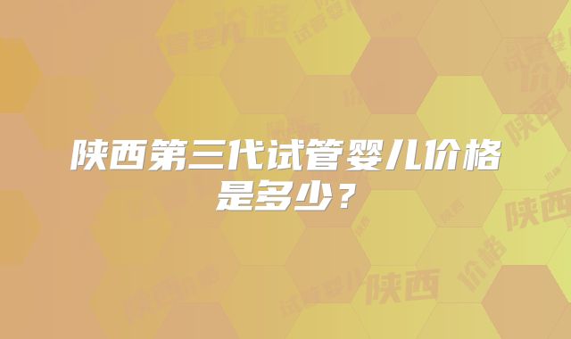 陕西第三代试管婴儿价格是多少？