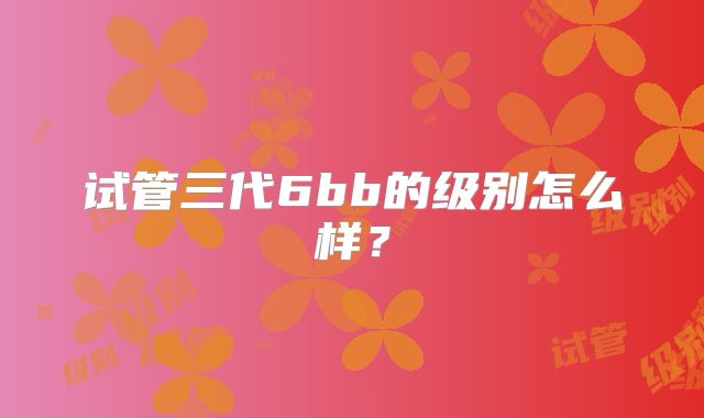 试管三代6bb的级别怎么样?