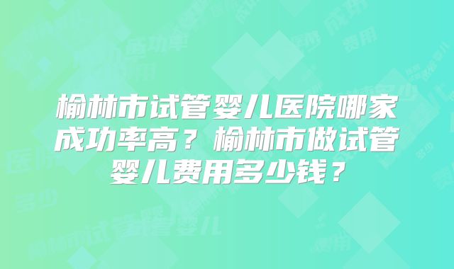 榆林市试管婴儿医院哪家成功率高？榆林市做试管婴儿费用多少钱？