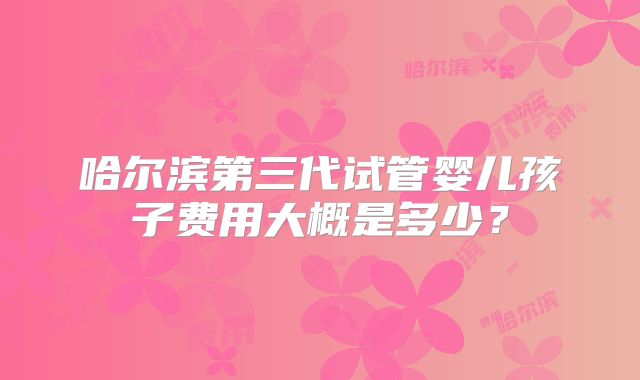 哈尔滨第三代试管婴儿孩子费用大概是多少?