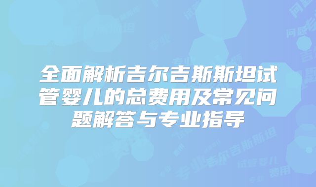 全面解析吉尔吉斯斯坦试管婴儿的总费用及常见问题解答与专业指导