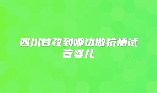 四川甘孜到哪边做抗精试管婴儿